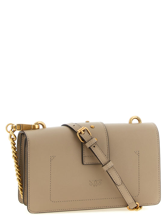 PINKO Gray Calfskin Crossbody Bag