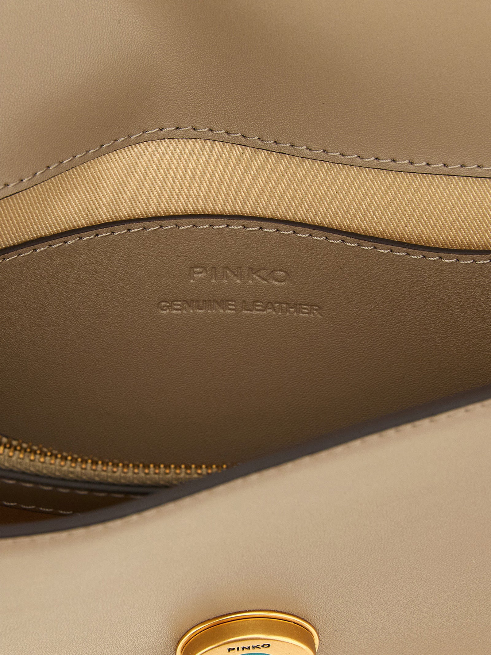 PINKO Gray Calfskin Crossbody Bag