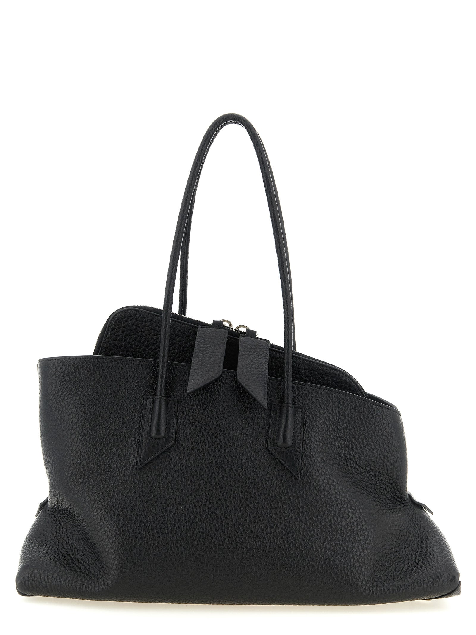 The Attico Black Bovine Leather Shoulder Bag
