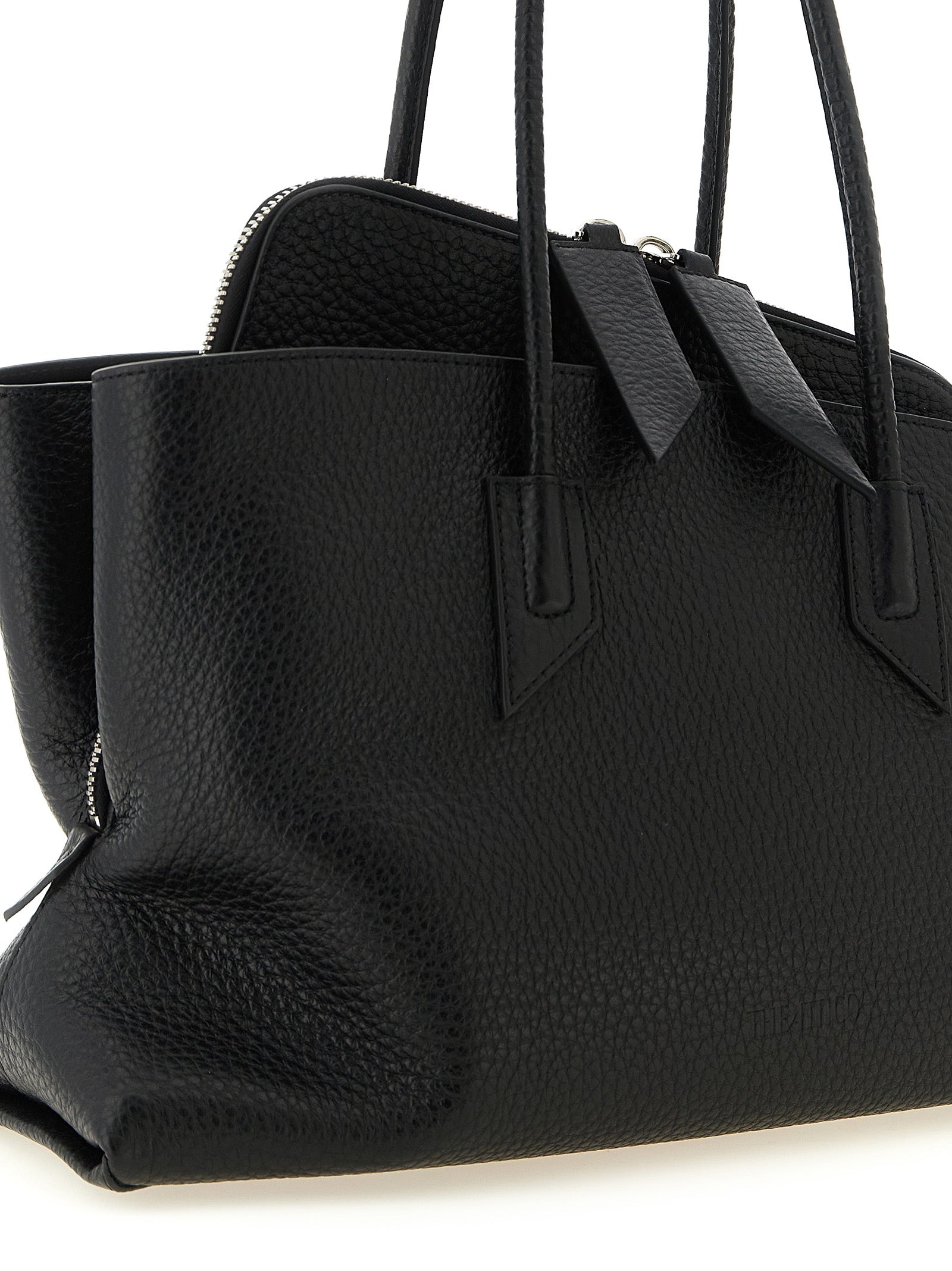 The Attico Black Bovine Leather Shoulder Bag