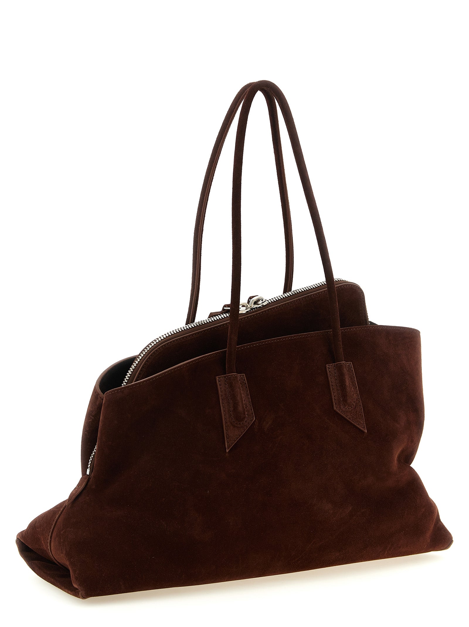 The Attico Brown Bovine Leather Shoulder Bag
