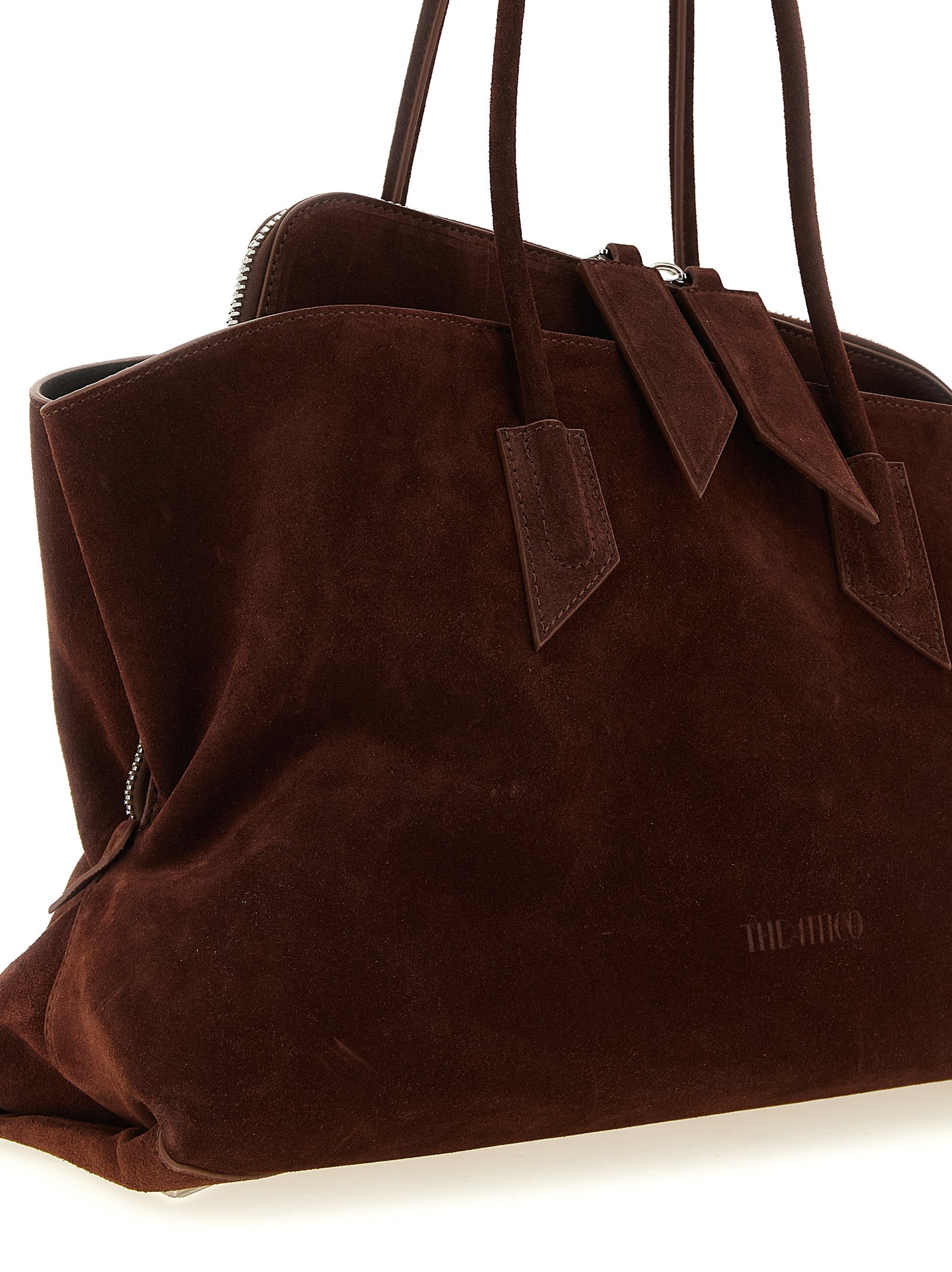 The Attico Brown Bovine Leather Shoulder Bag