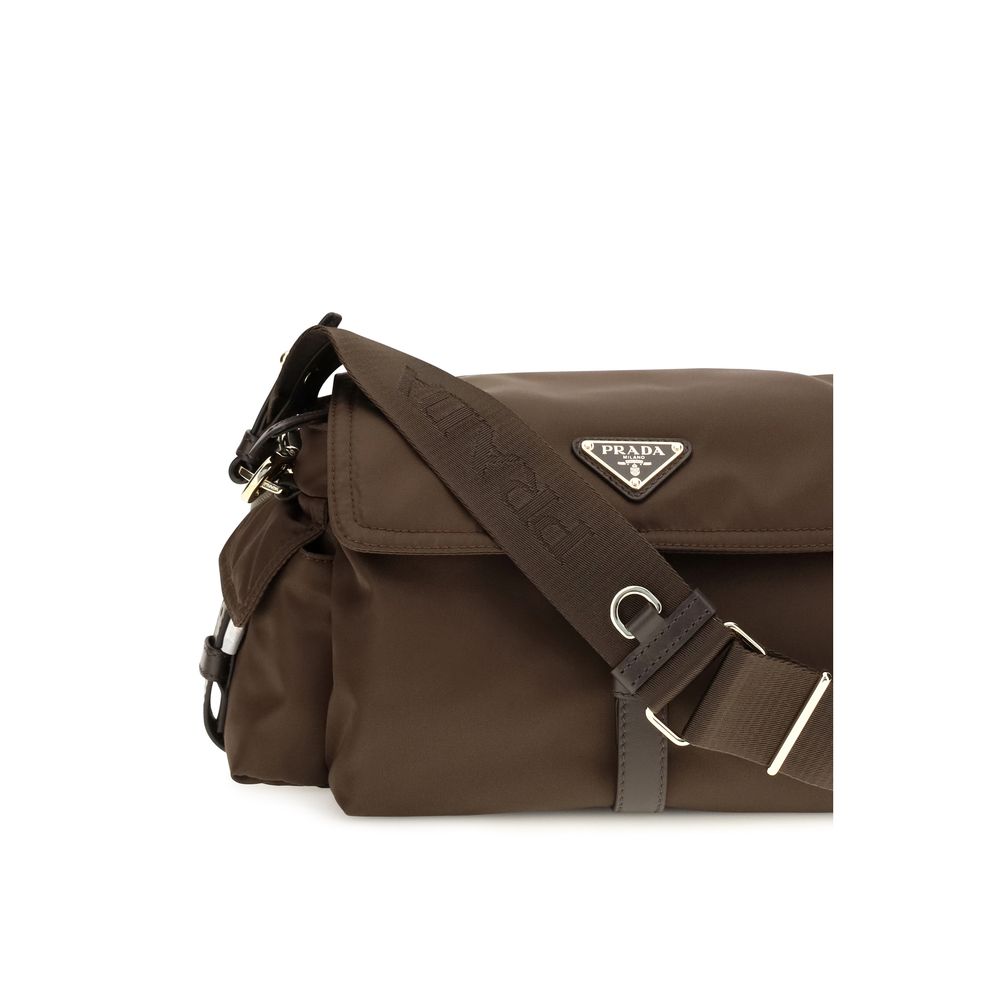 Prada Brown Recycled Polyamide Shoulder Bag