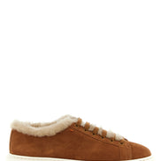 Santoni Brown Goatskin Low Top Sneakers