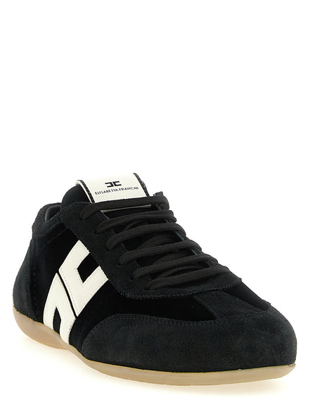 Elisabetta Franchi Bicolor Leather Low Top Sneakers