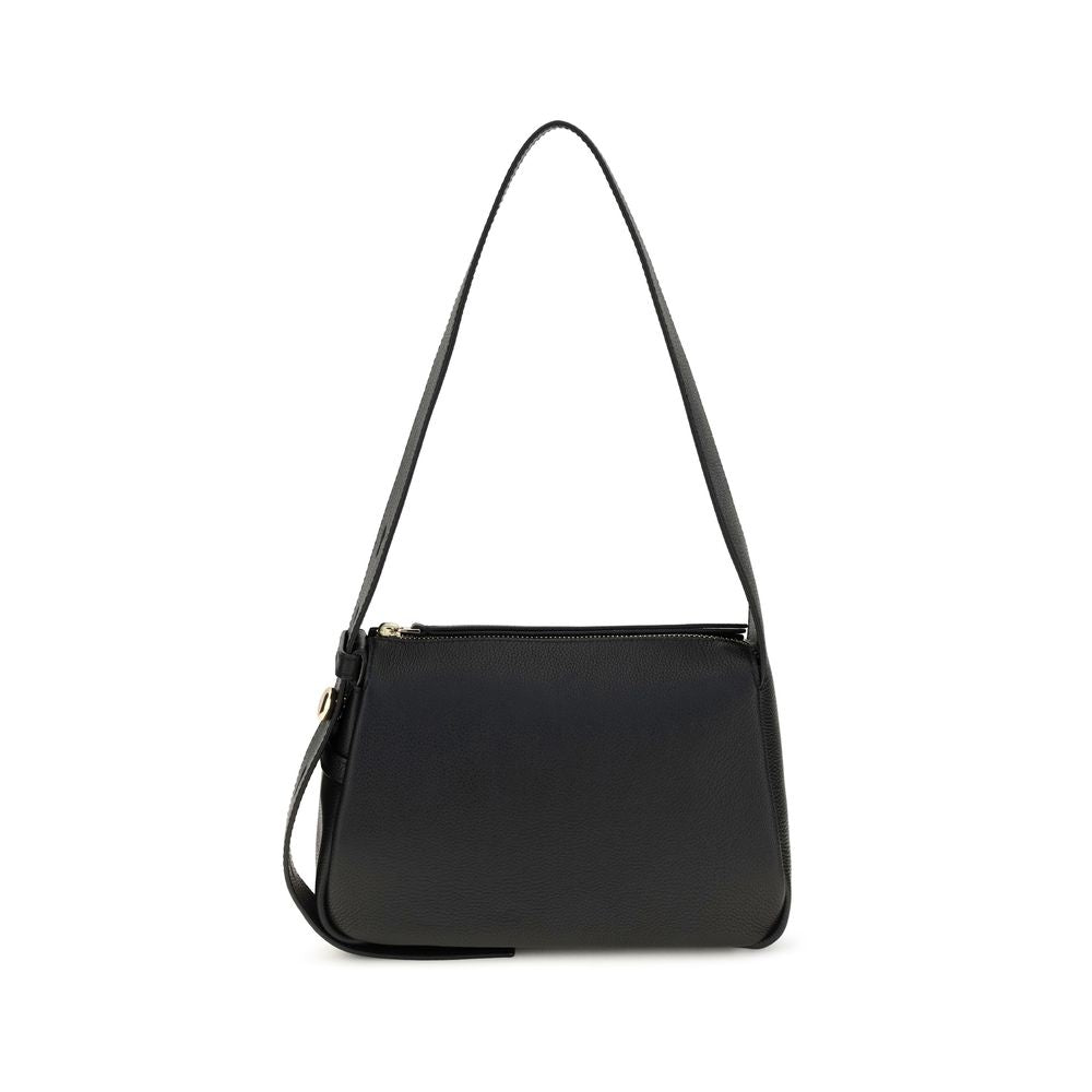 Tory Burch Black Calf Leather Bos Taurus Shoulder Bag