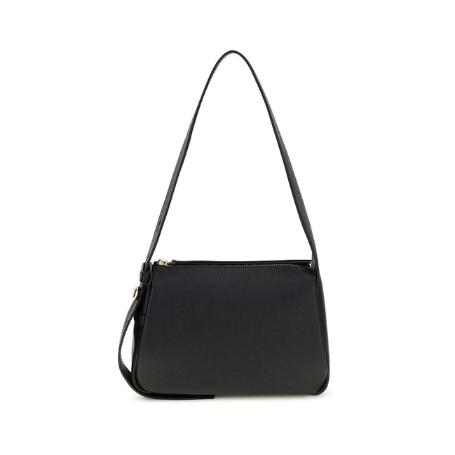 Tory Burch Black Calf Leather Bos Taurus Shoulder Bag