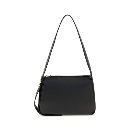 Tory Burch Black Calf Leather Bos Taurus Shoulder Bag