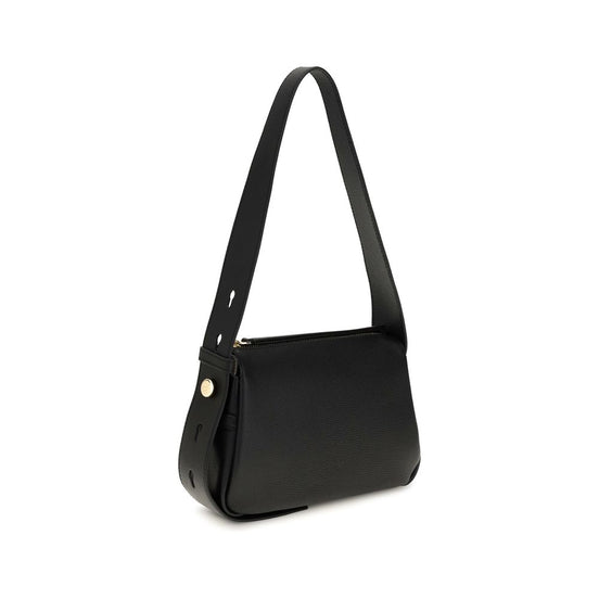 Tory Burch Black Calf Leather Bos Taurus Shoulder Bag