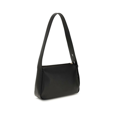 Tory Burch Black Calf Leather Bos Taurus Shoulder Bag
