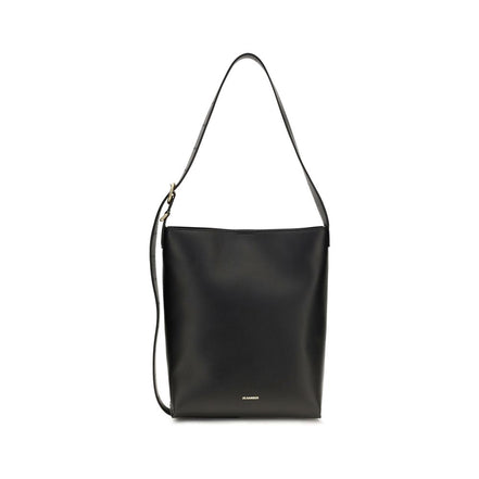 Jil Sander Black Calf Leather Bos Taurus Shoulder Bag