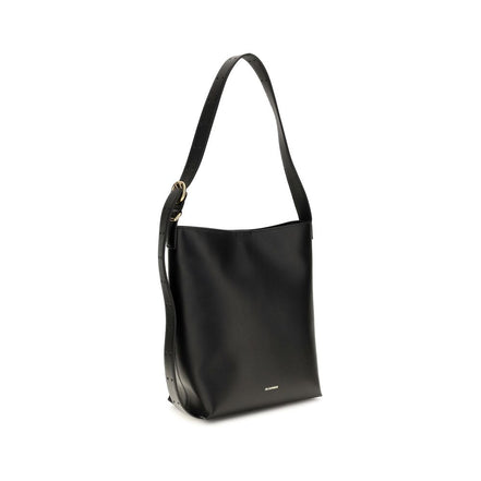 Jil Sander Black Calf Leather Bos Taurus Shoulder Bag