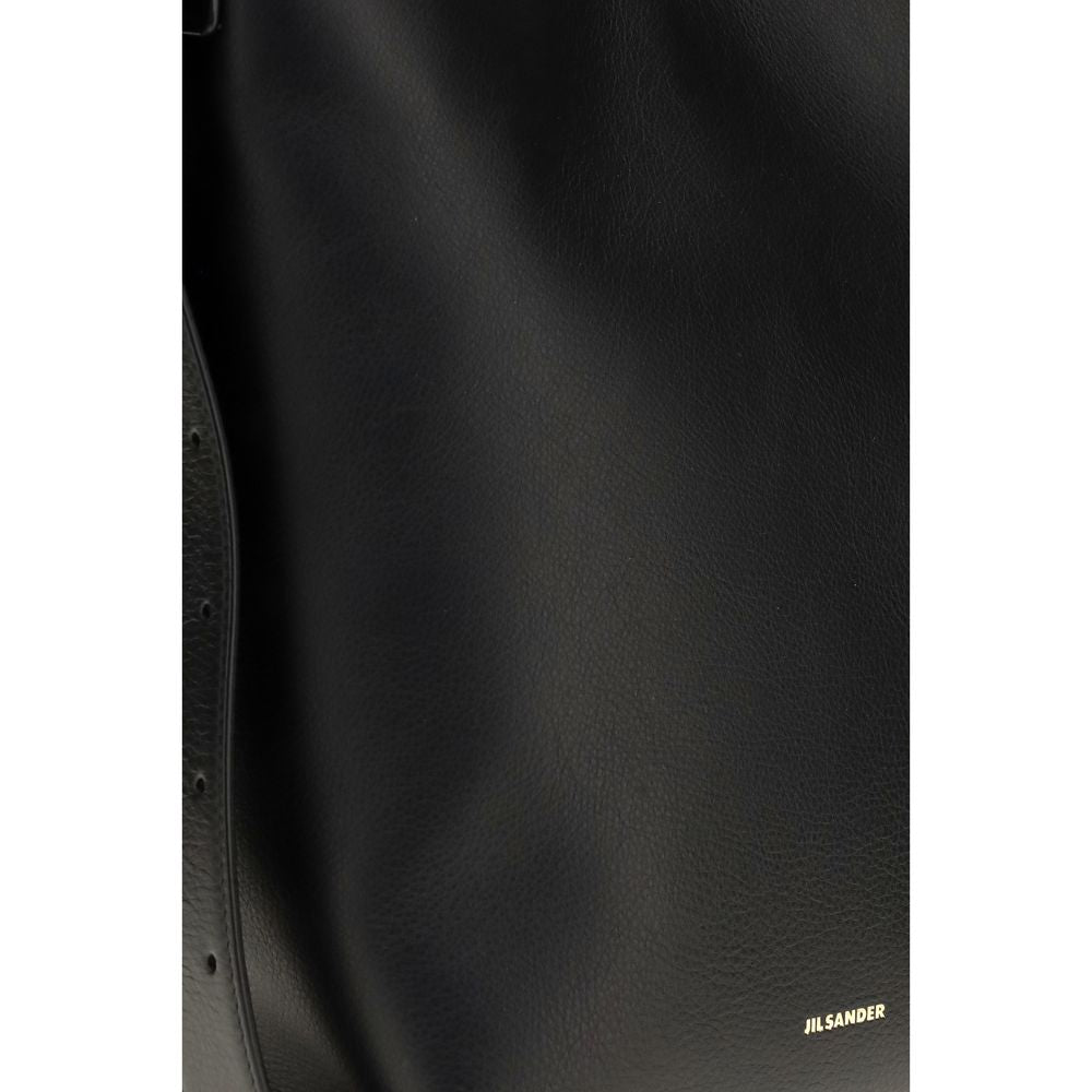 Jil Sander Black Calf Leather Bos Taurus Shoulder Bag