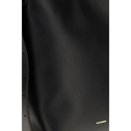 Jil Sander Black Calf Leather Bos Taurus Shoulder Bag