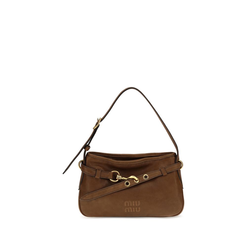 Miu Miu Brown Calf Leather Bos Taurus Shoulder Bag