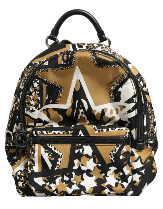 Dolce & Gabbana Multicolor Star Nylon School Travel Backpack Borse Bag