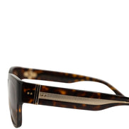 Dolce & Gabbana DG4390F Brown Acetate Frame Polarized Lenses Sunglasses