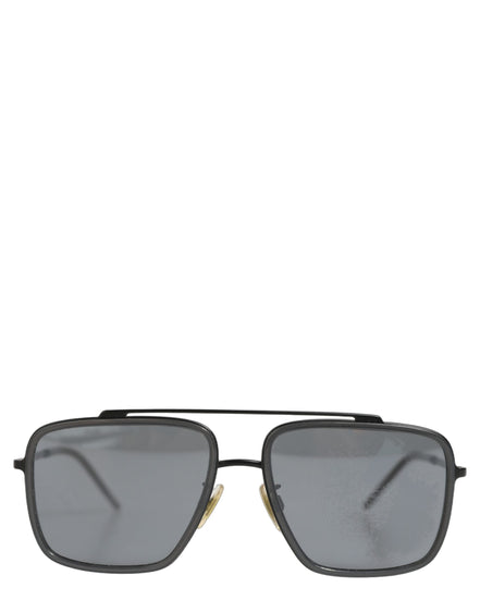 Dolce & Gabbana Women DG2262 Black Metal Square Frame Eyewear Sunglasses