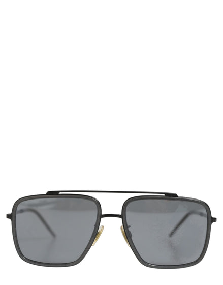 Dolce & Gabbana Women DG2262 Black Metal Square Frame Eyewear Sunglasses