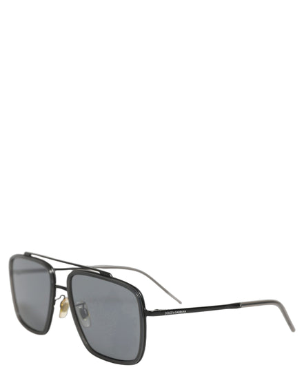 Dolce & Gabbana Women DG2262 Black Metal Square Frame Eyewear Sunglasses