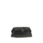 Moschino Black Goatskin Clutch Bag