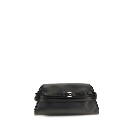 Moschino Black Goatskin Clutch Bag