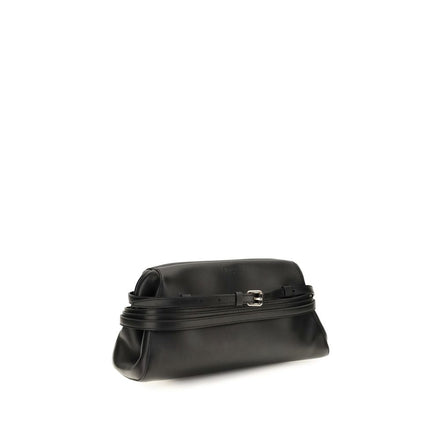 Moschino Black Goatskin Clutch Bag