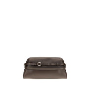 Moschino Brown Goatskin Clutch Bag
