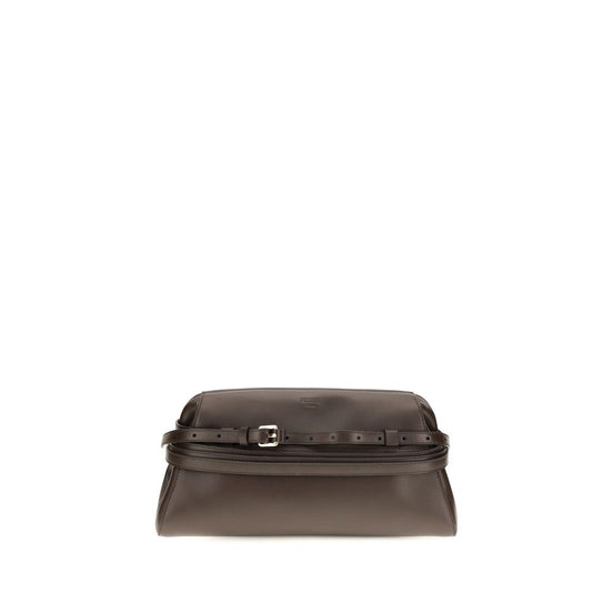 Moschino Brown Goatskin Clutch Bag