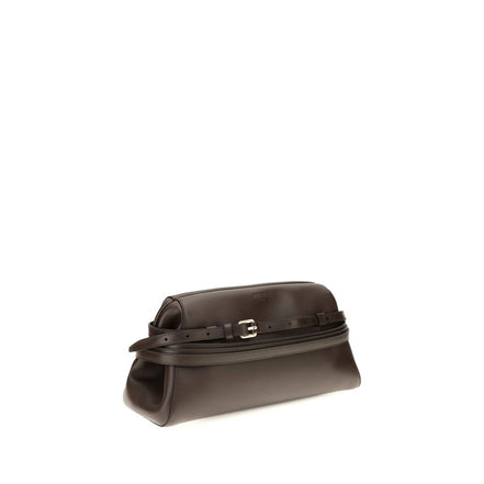Moschino Brown Goatskin Clutch Bag
