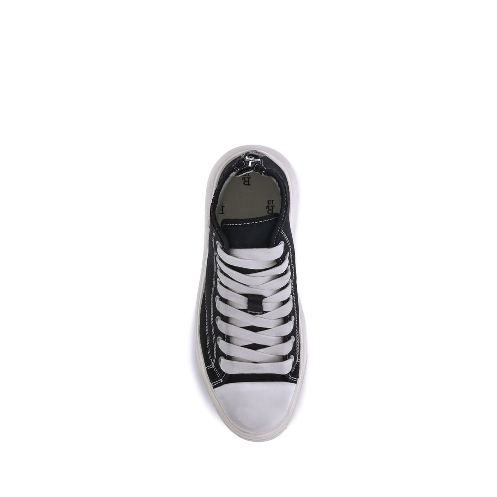 R13 Black Cotton Platform Sneakers