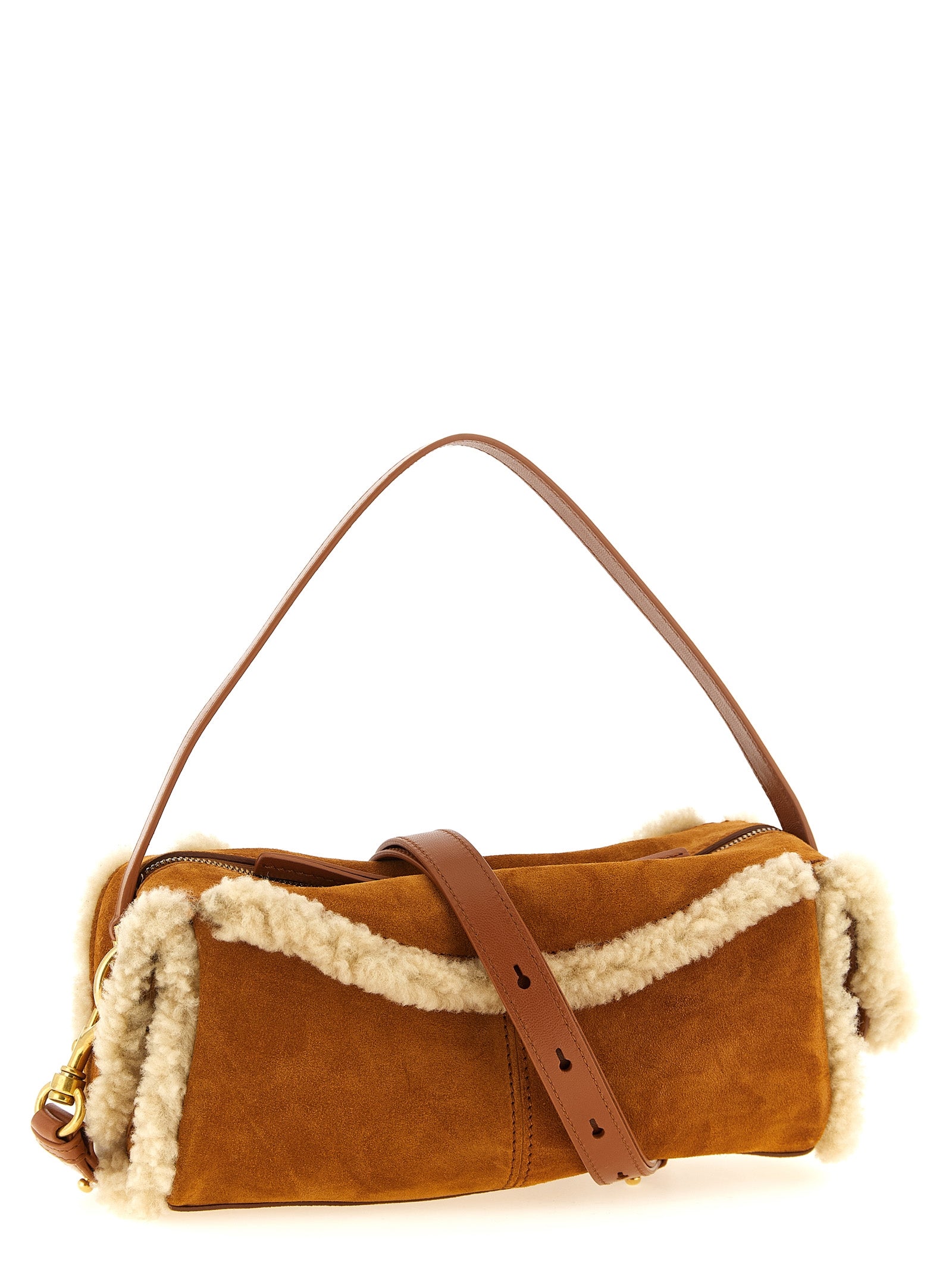 Balmain Brown Calfskin Shoulder Bag