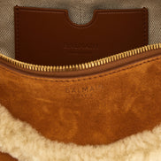 Balmain Brown Calfskin Shoulder Bag