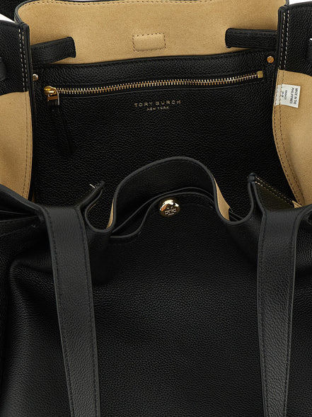 Tory Burch Black Cowhide Tote Bag