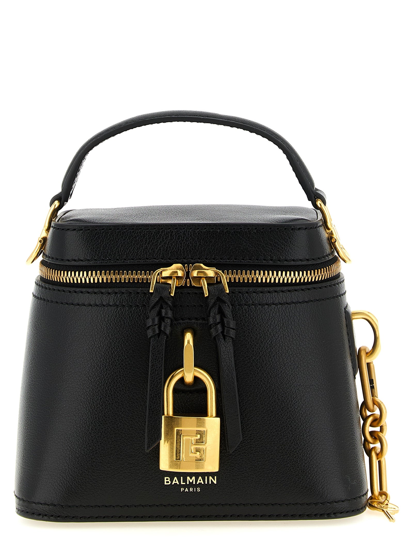 Balmain Black Buffalo Leather Handbag