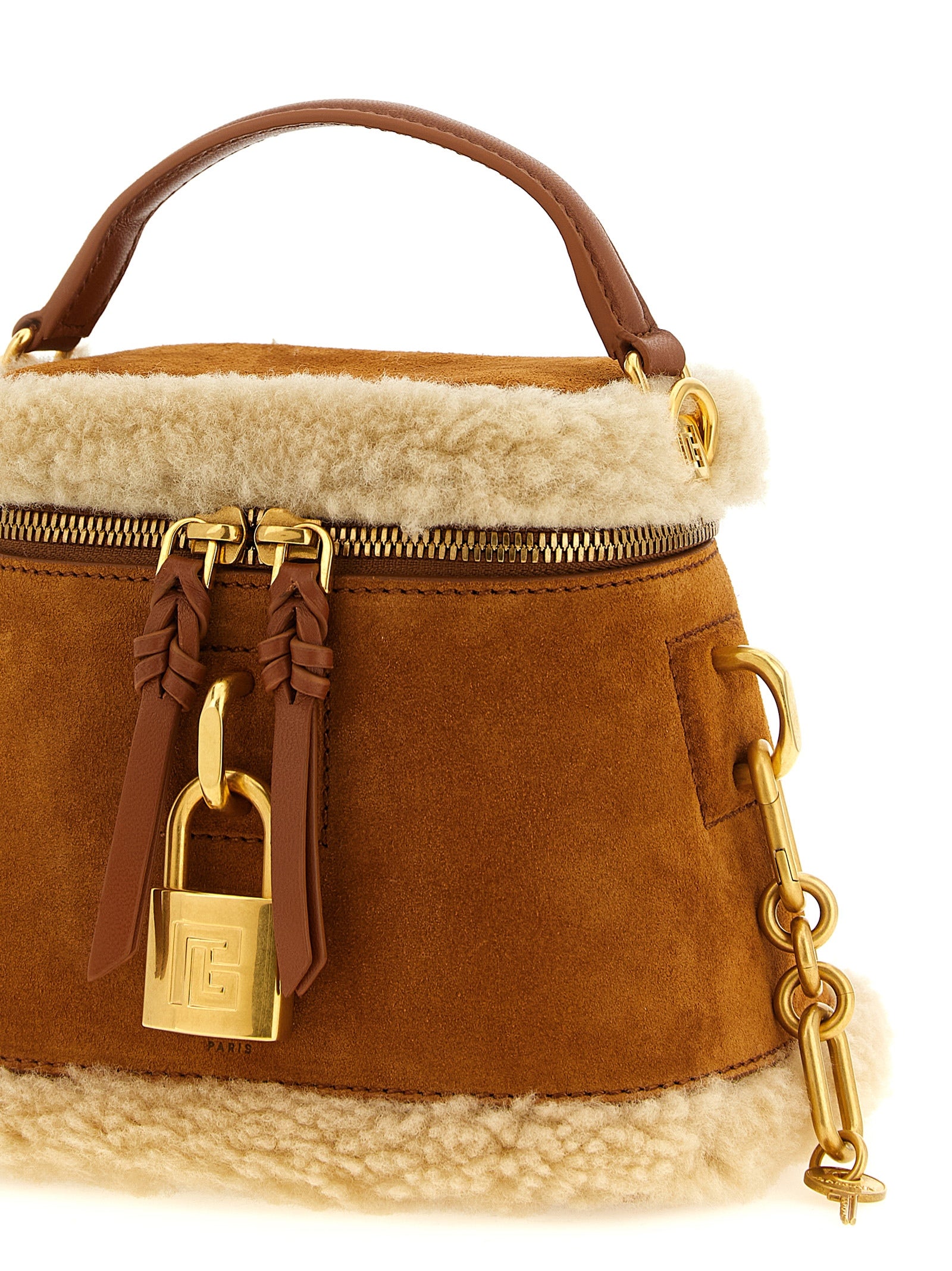 Balmain Brown Calfskin Handbag