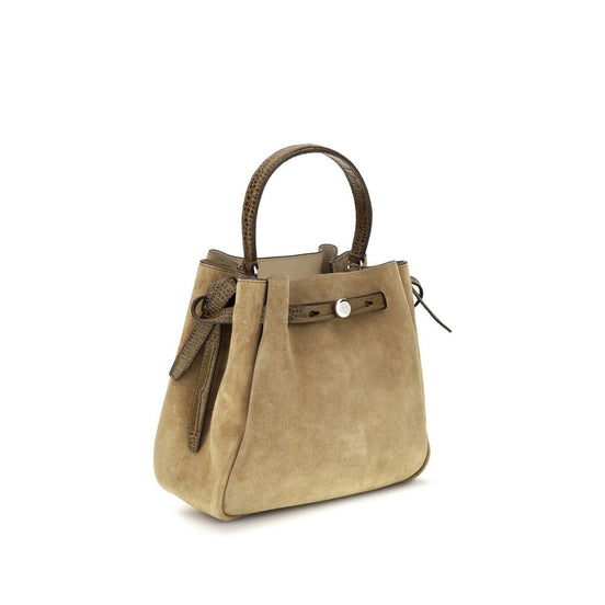 Tory Burch Beige Suede Leather Backet Bag