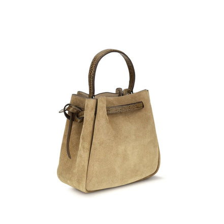 Tory Burch Beige Suede Leather Backet Bag