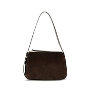 Tory Burch Brown Suede Leather Shoulder Bag