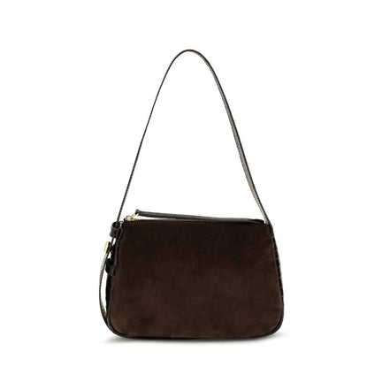 Tory Burch Brown Suede Leather Shoulder Bag