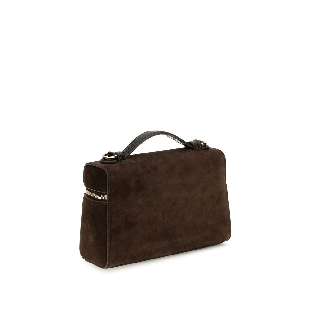 Tory Burch Brown Suede Leather Handbag