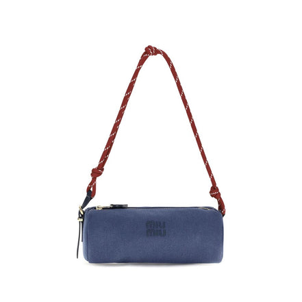 Miu Miu Blue Cotton Shoulder Bag
