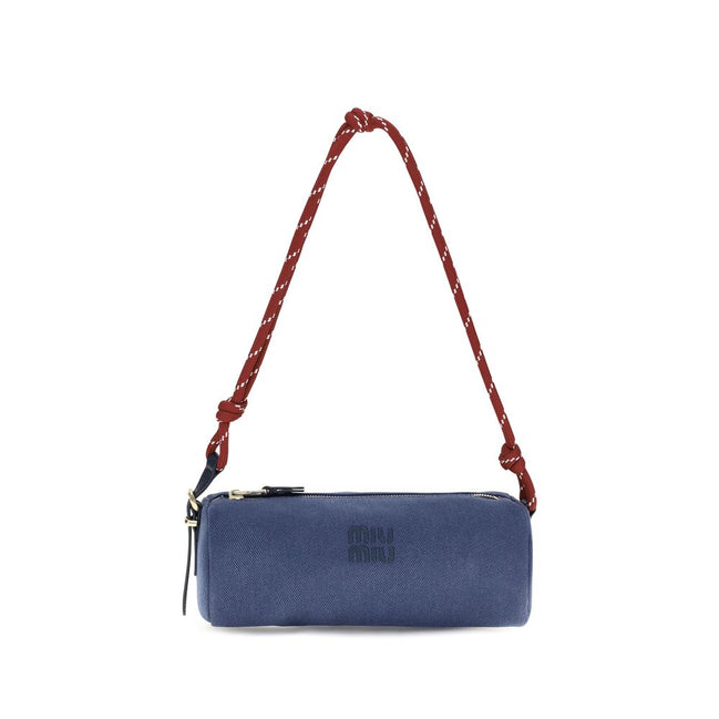 Miu Miu Blue Cotton Shoulder Bag