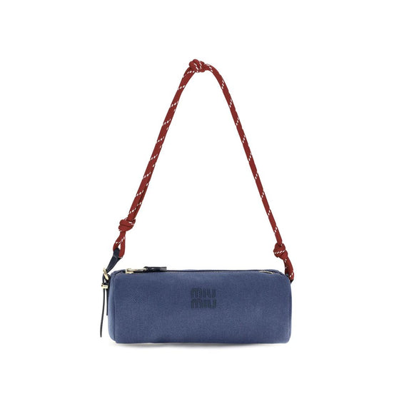 Miu Miu Blue Cotton Shoulder Bag