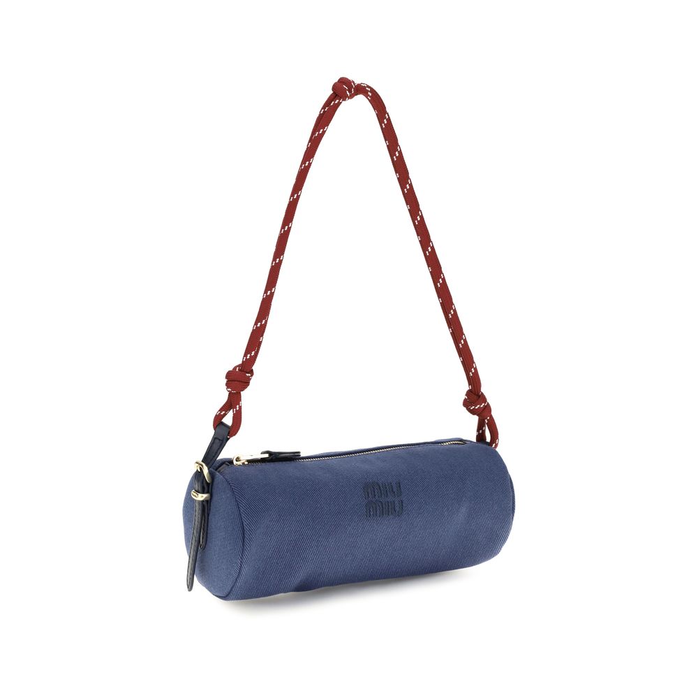 Miu Miu Blue Cotton Shoulder Bag