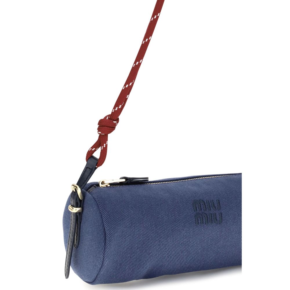 Miu Miu Blue Cotton Shoulder Bag
