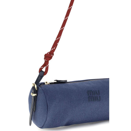Miu Miu Blue Cotton Shoulder Bag