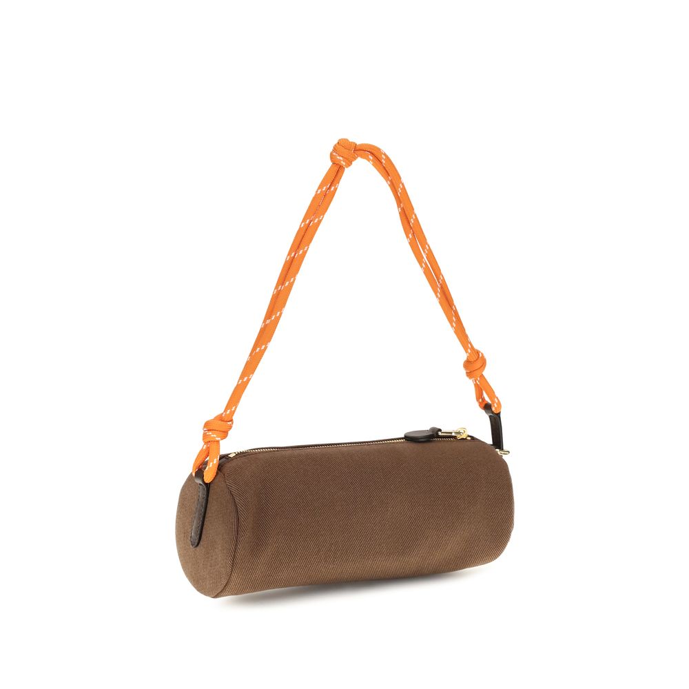 Miu Miu Brown Cotton Shoulder Bag