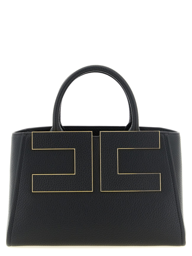 Elisabetta Franchi Black Polyester Tote Bag