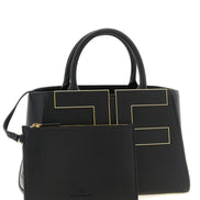 Elisabetta Franchi Black Polyester Tote Bag